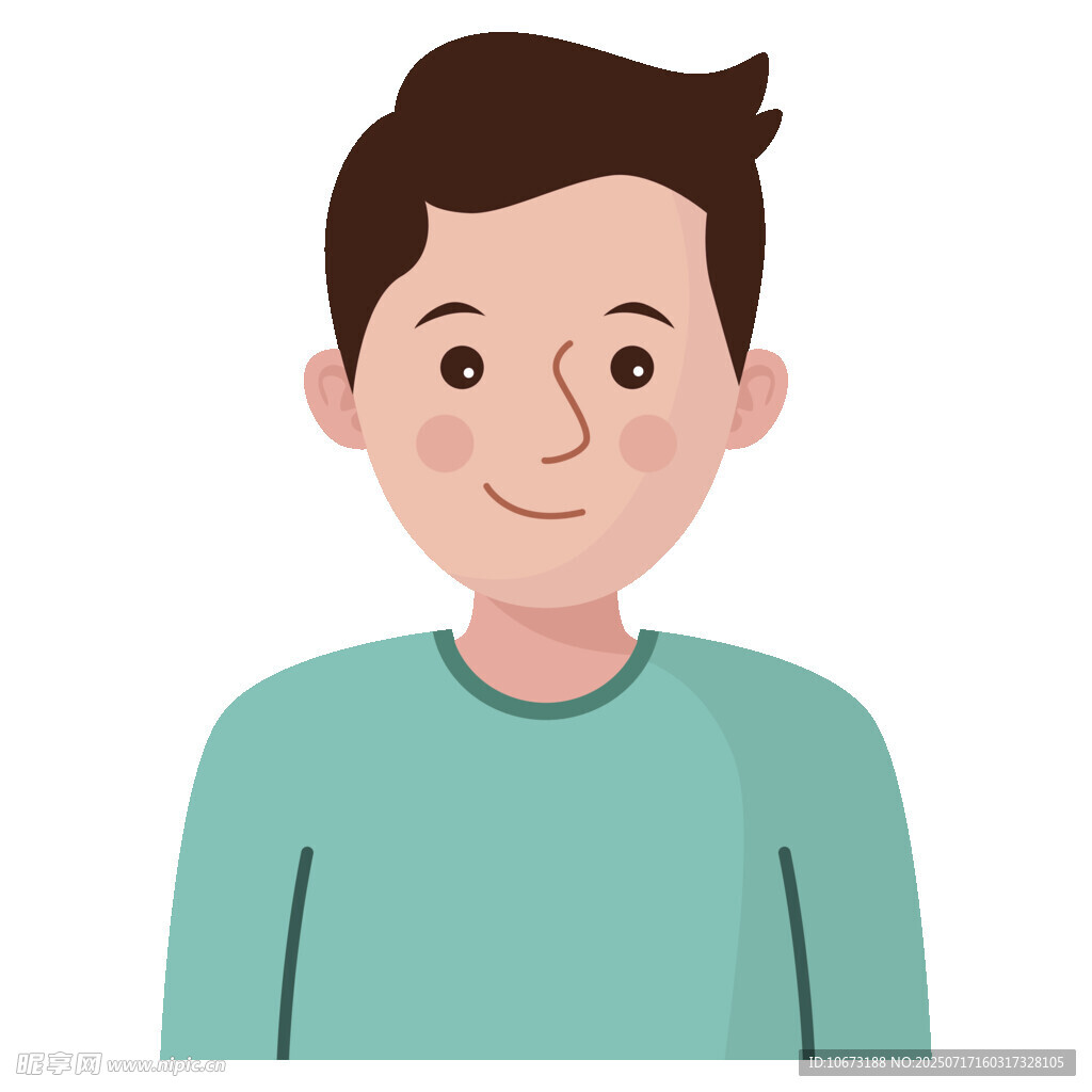 微笑的穿绿衣男性头像