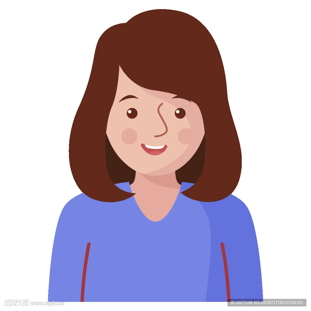 微笑蓝衣女士头像