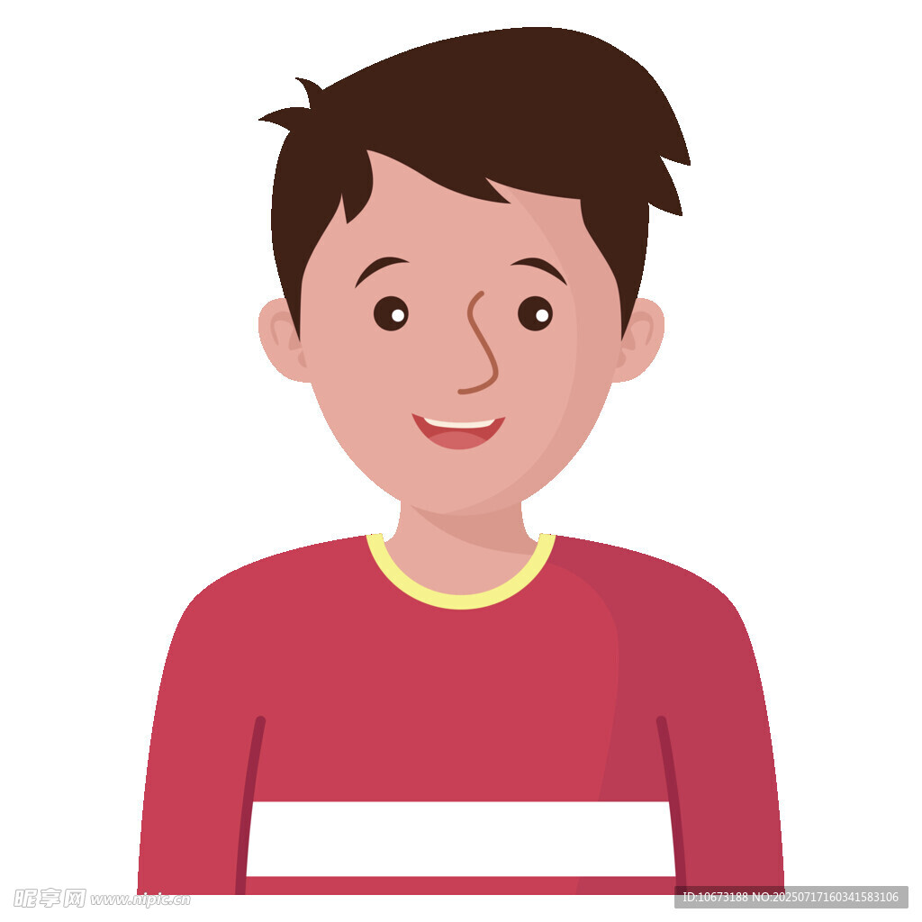穿红衣微笑的男孩