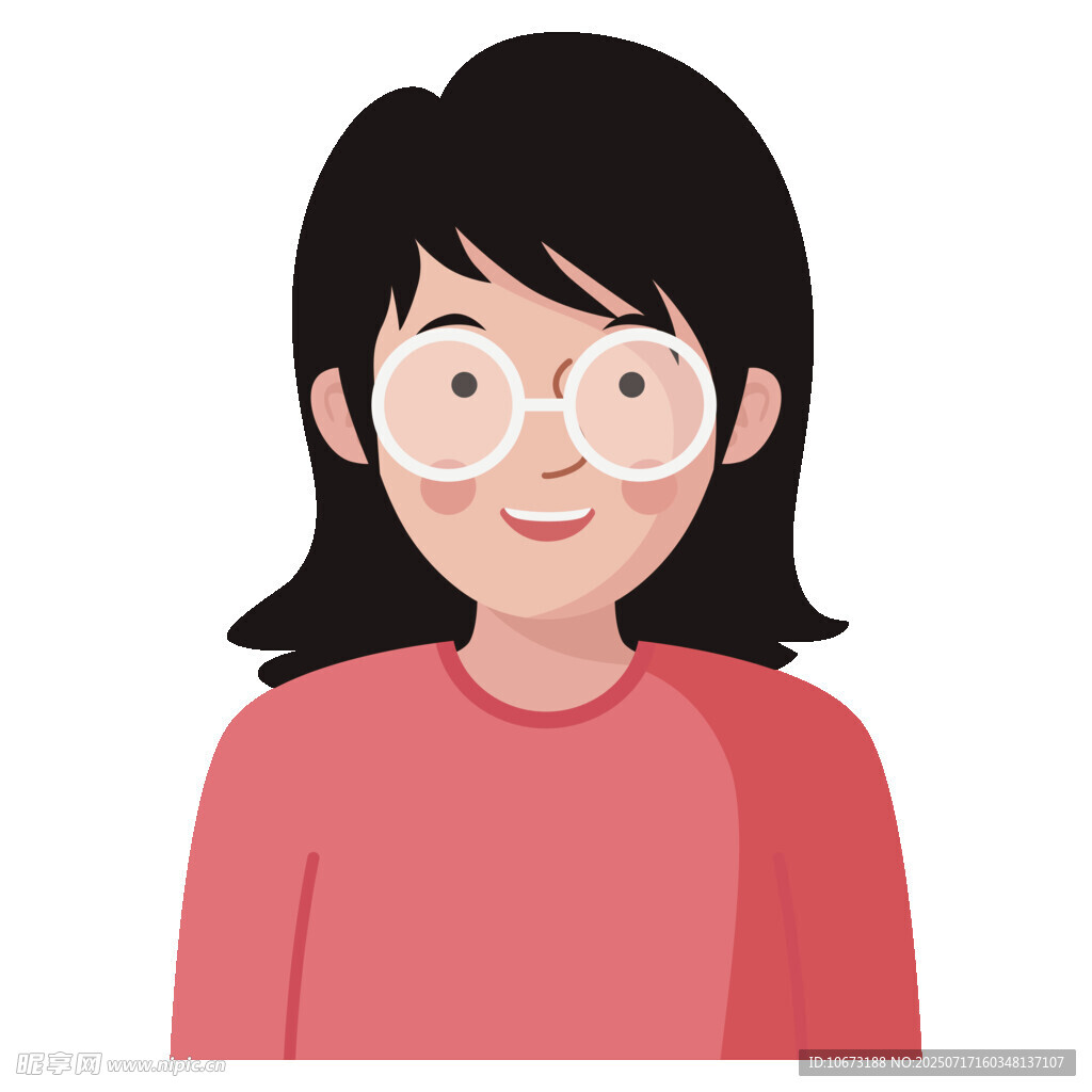 戴眼镜的红衣女士头像