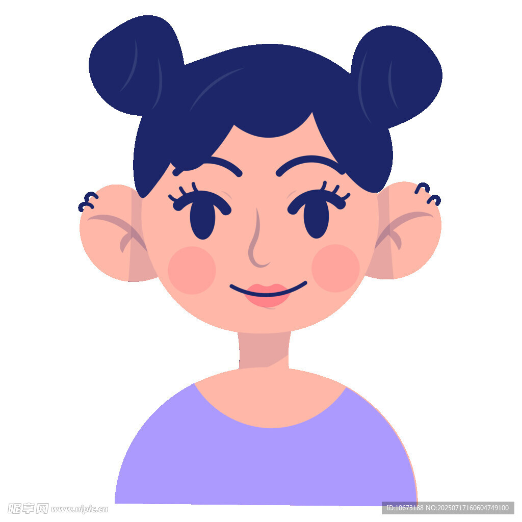 双丸子头女孩头像