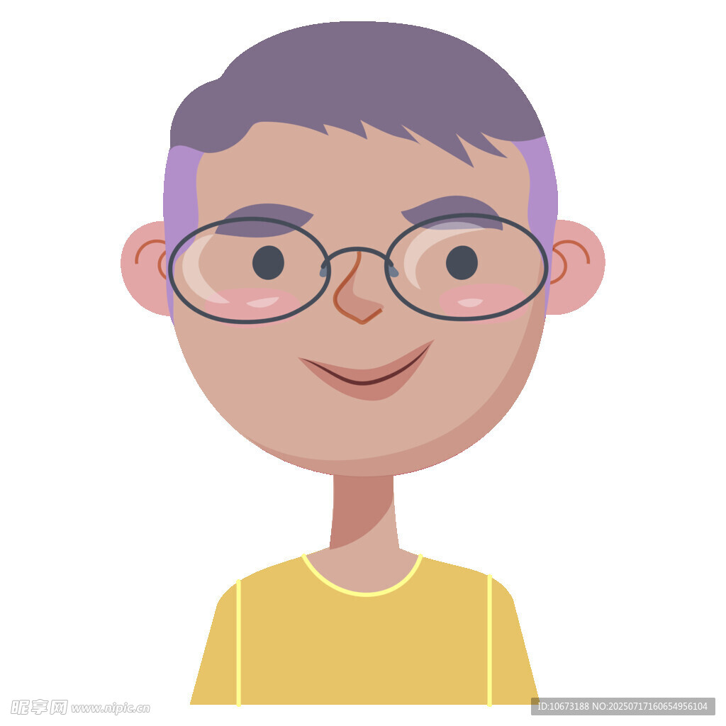 戴眼镜的微笑男子头像