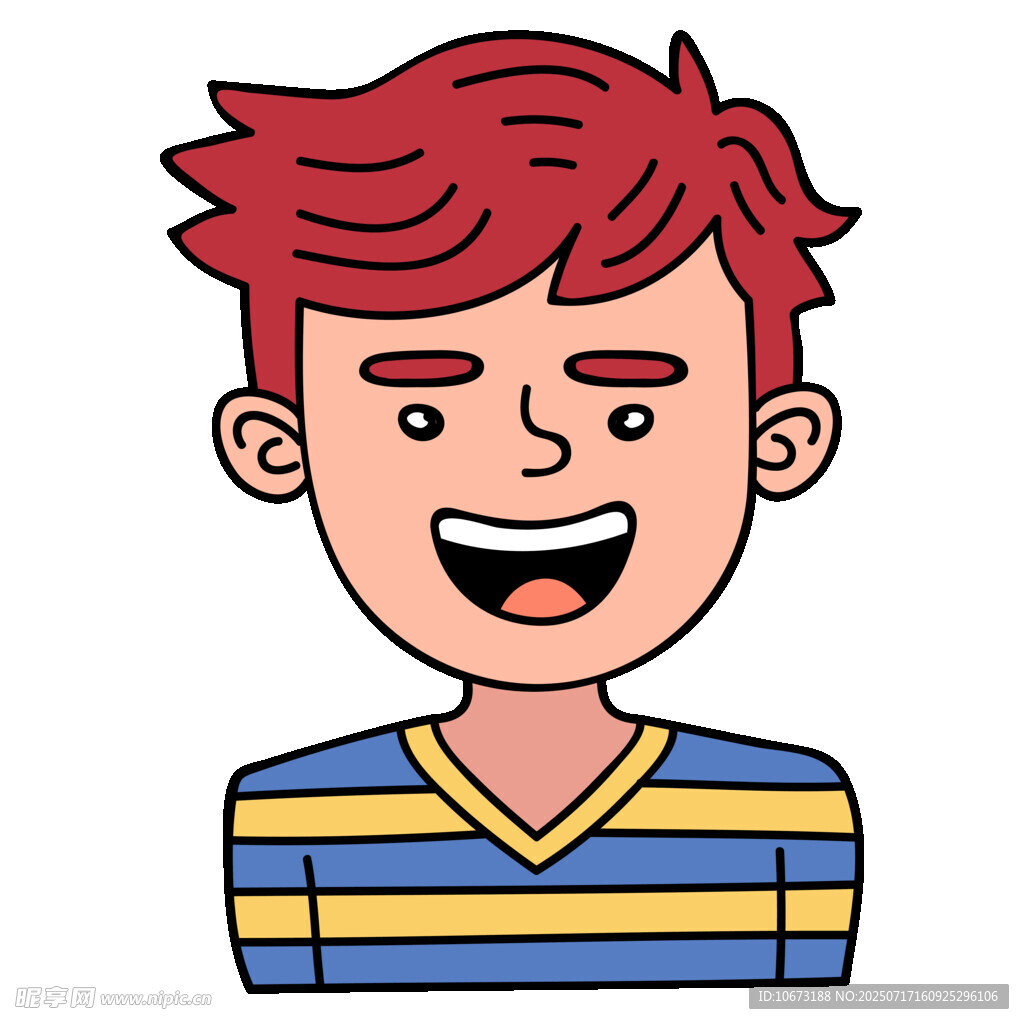 红发男孩开心模样