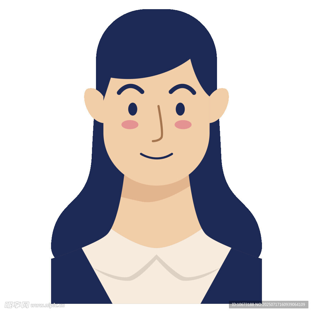 微笑长发职业女性头像