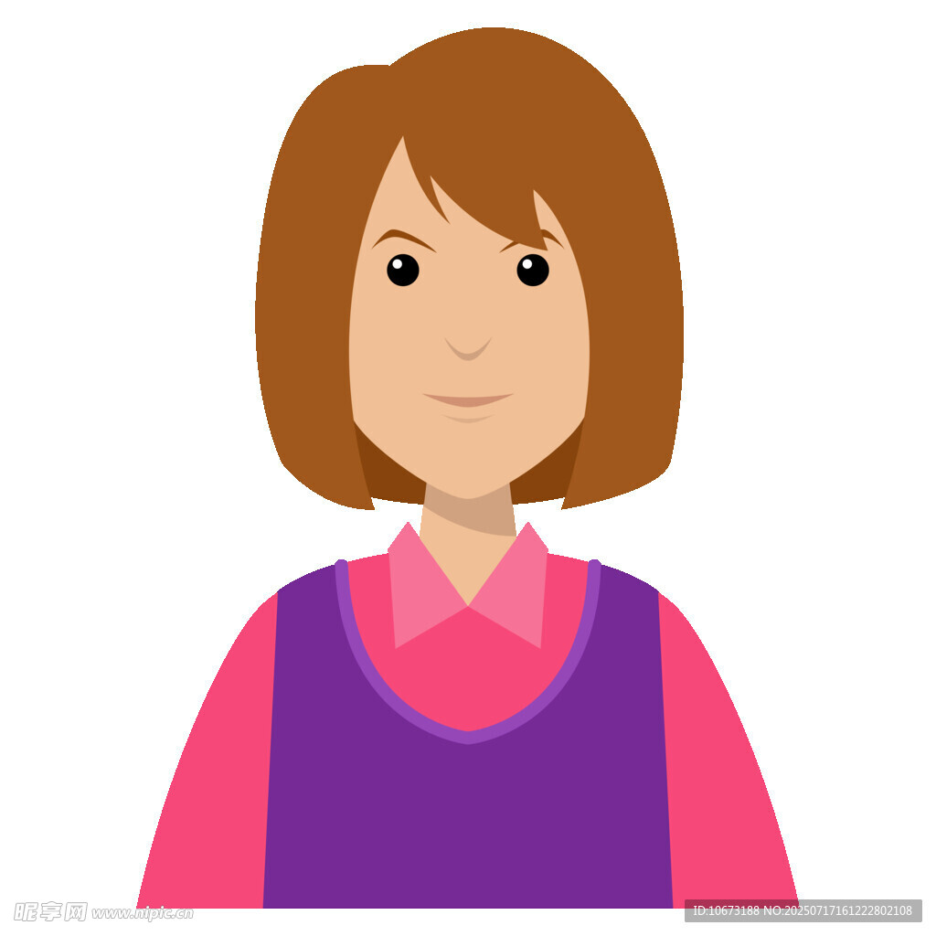 卡通风格女士头像