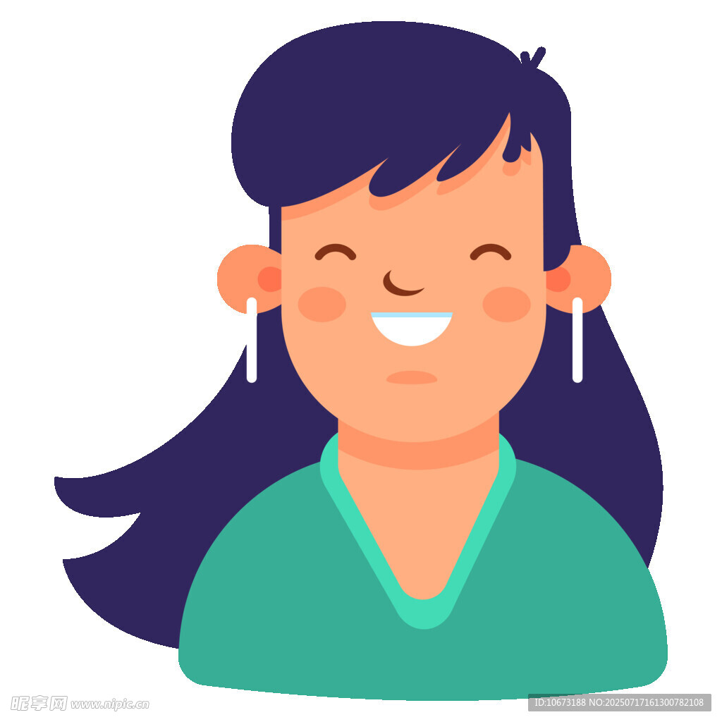 微笑的长发女性