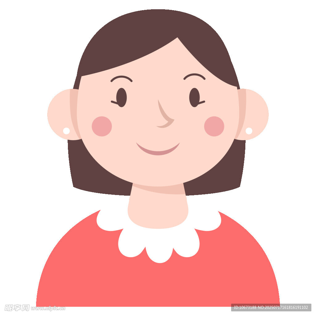 微笑红衣女孩头像