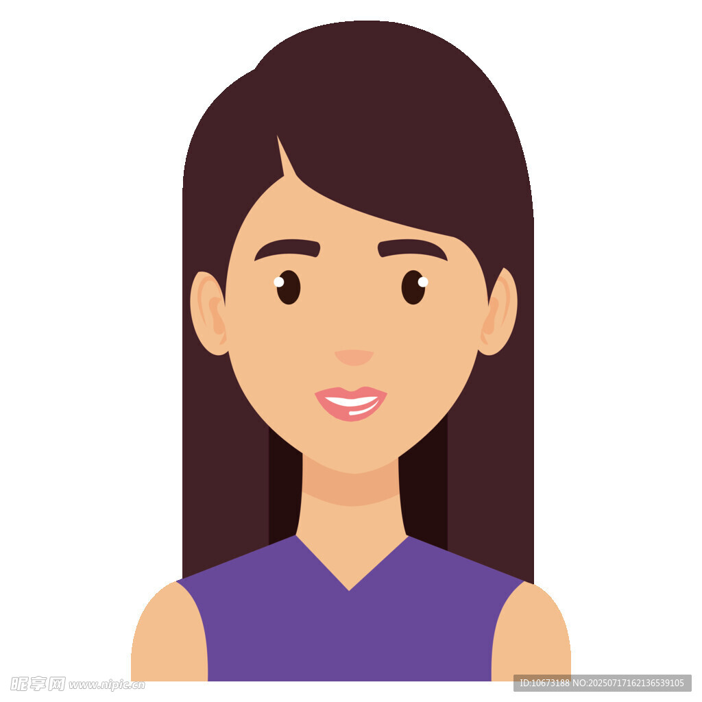 紫色上衣女性头像