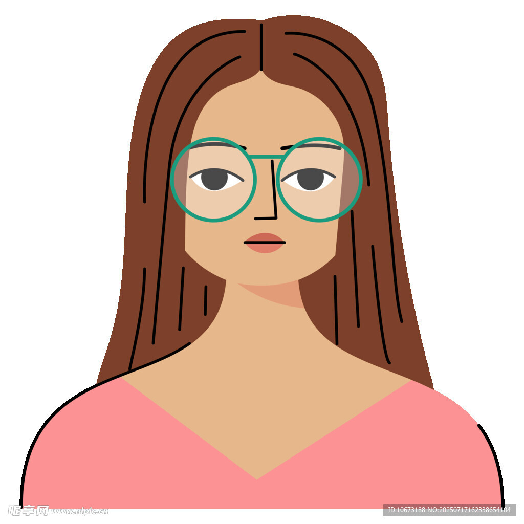 戴眼镜的粉色上衣女士