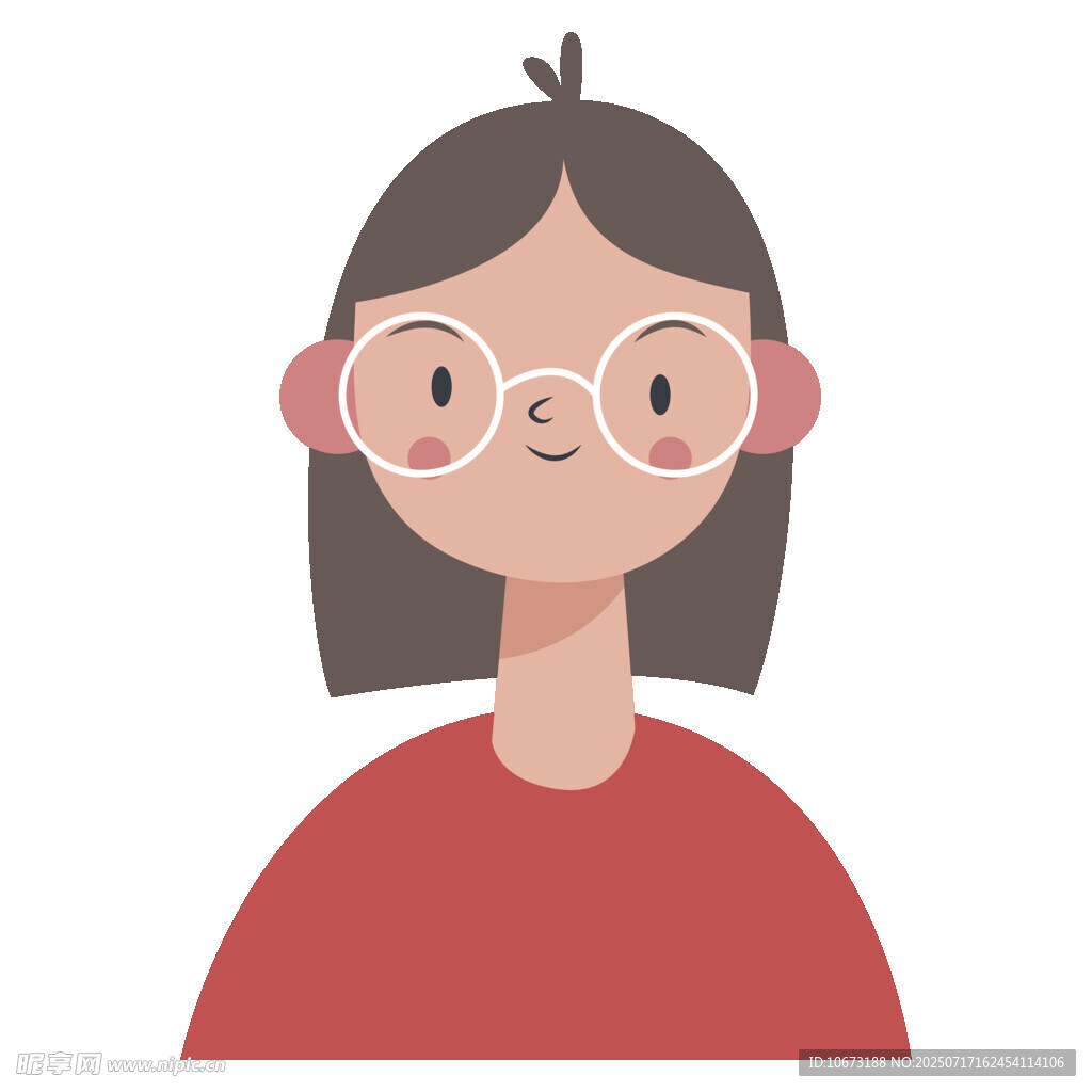戴眼镜的红衣女孩头像