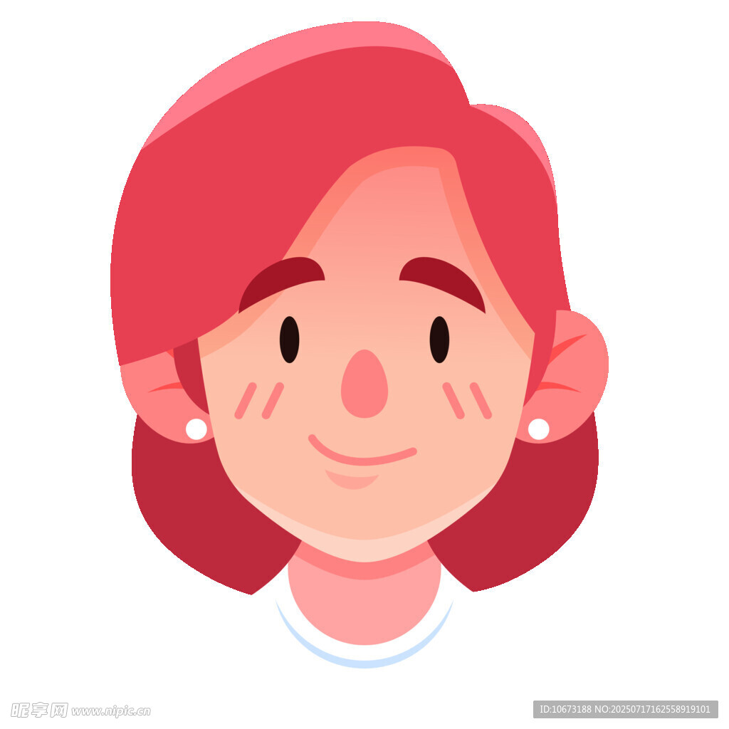 红发微笑女孩头像