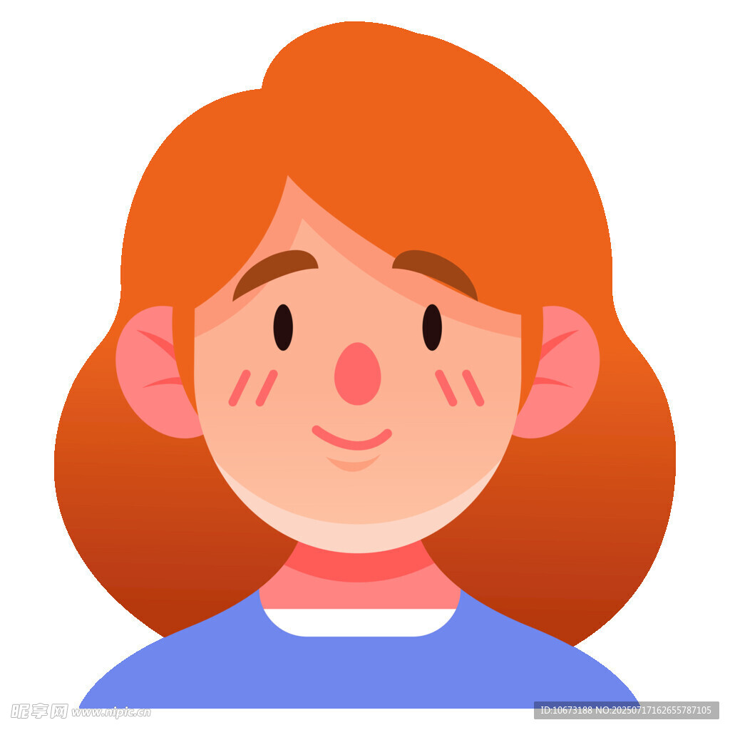 红发微笑女孩头像