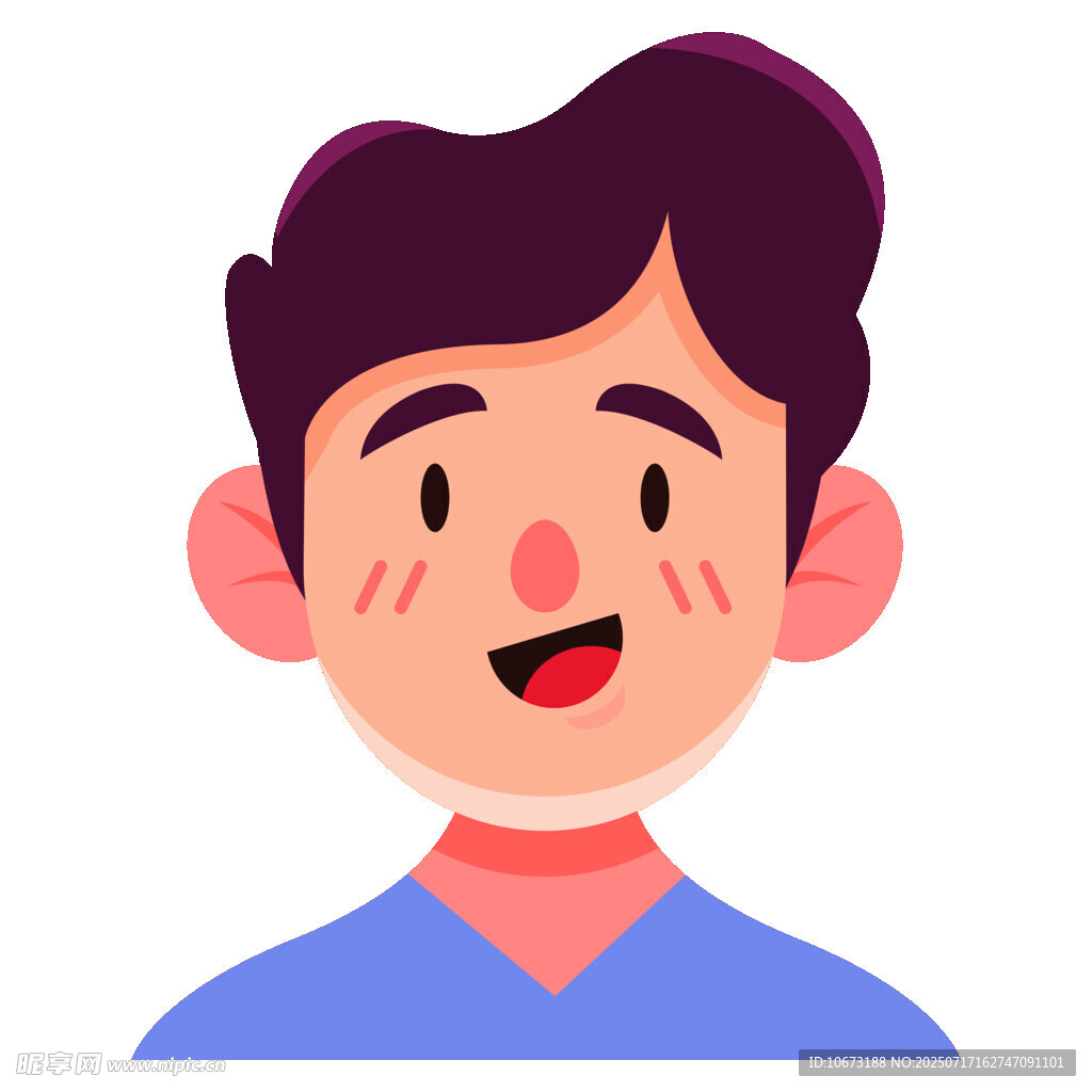 微笑的卡通男孩形象