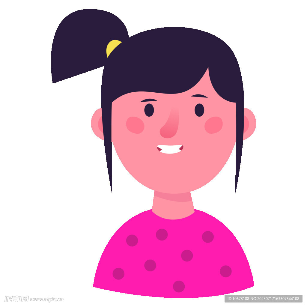 扎马尾的可爱小女孩