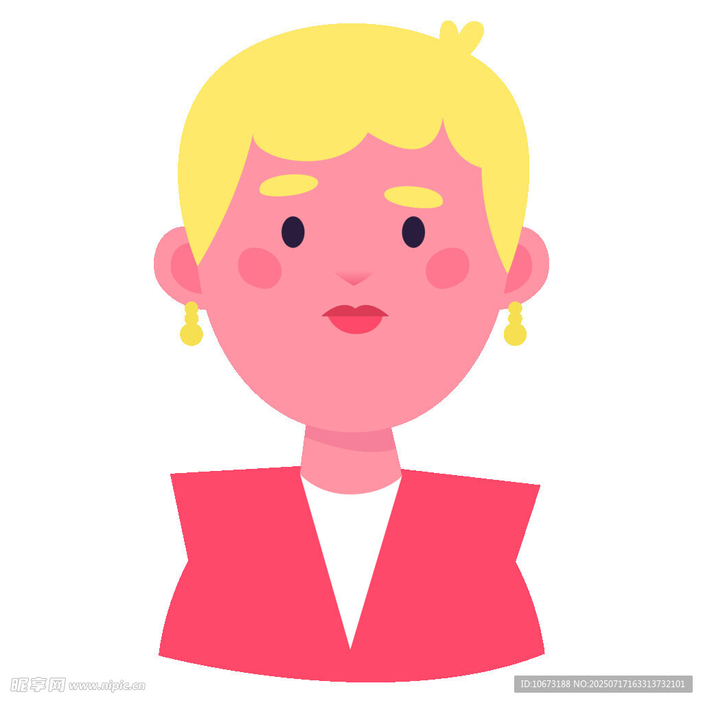 短发红衣女士头像