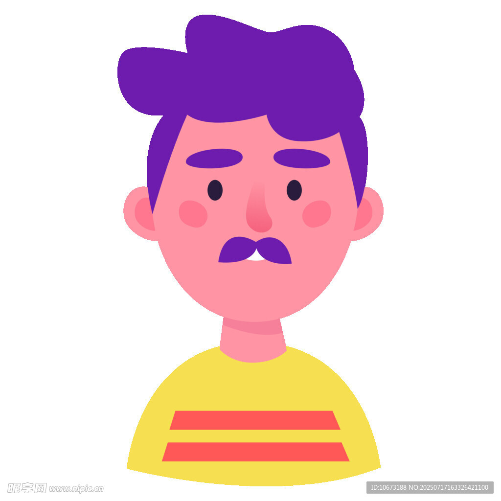 紫色头发带须的卡通男子