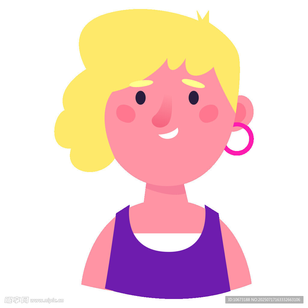 金发女子头像插画