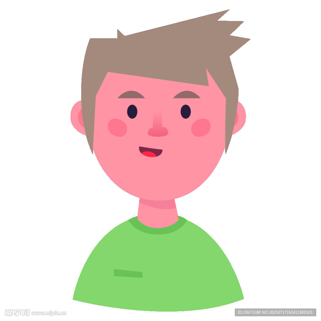 穿绿衣的卡通男孩形象