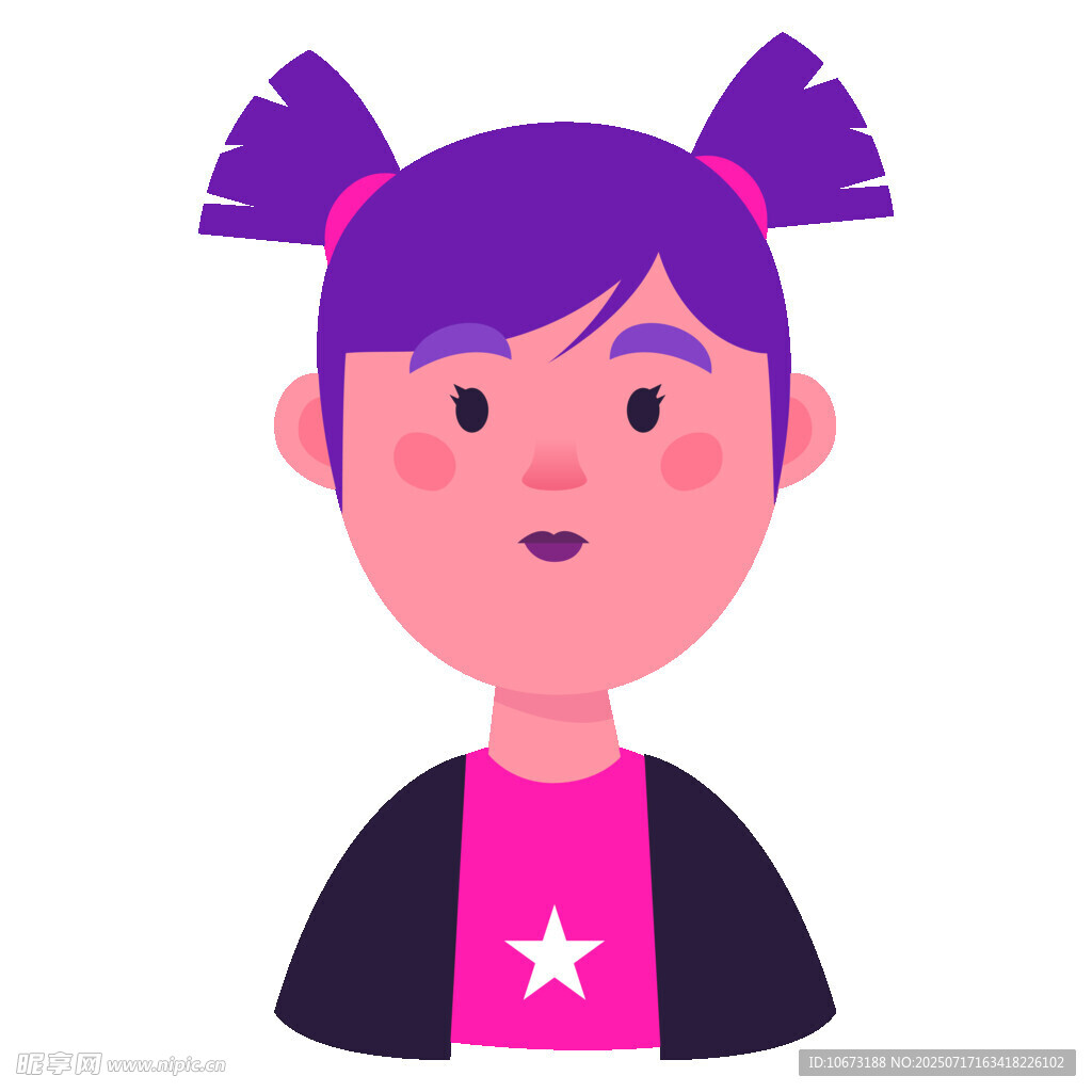 扎双马尾的可爱小女孩