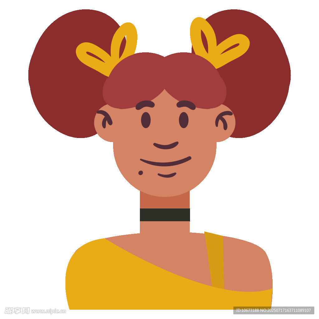 双马尾俏皮女孩形象