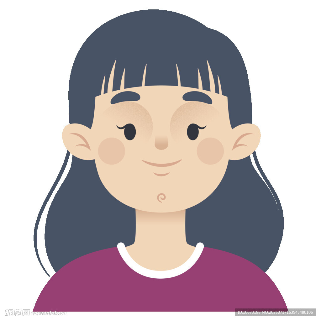 微笑的长发女孩