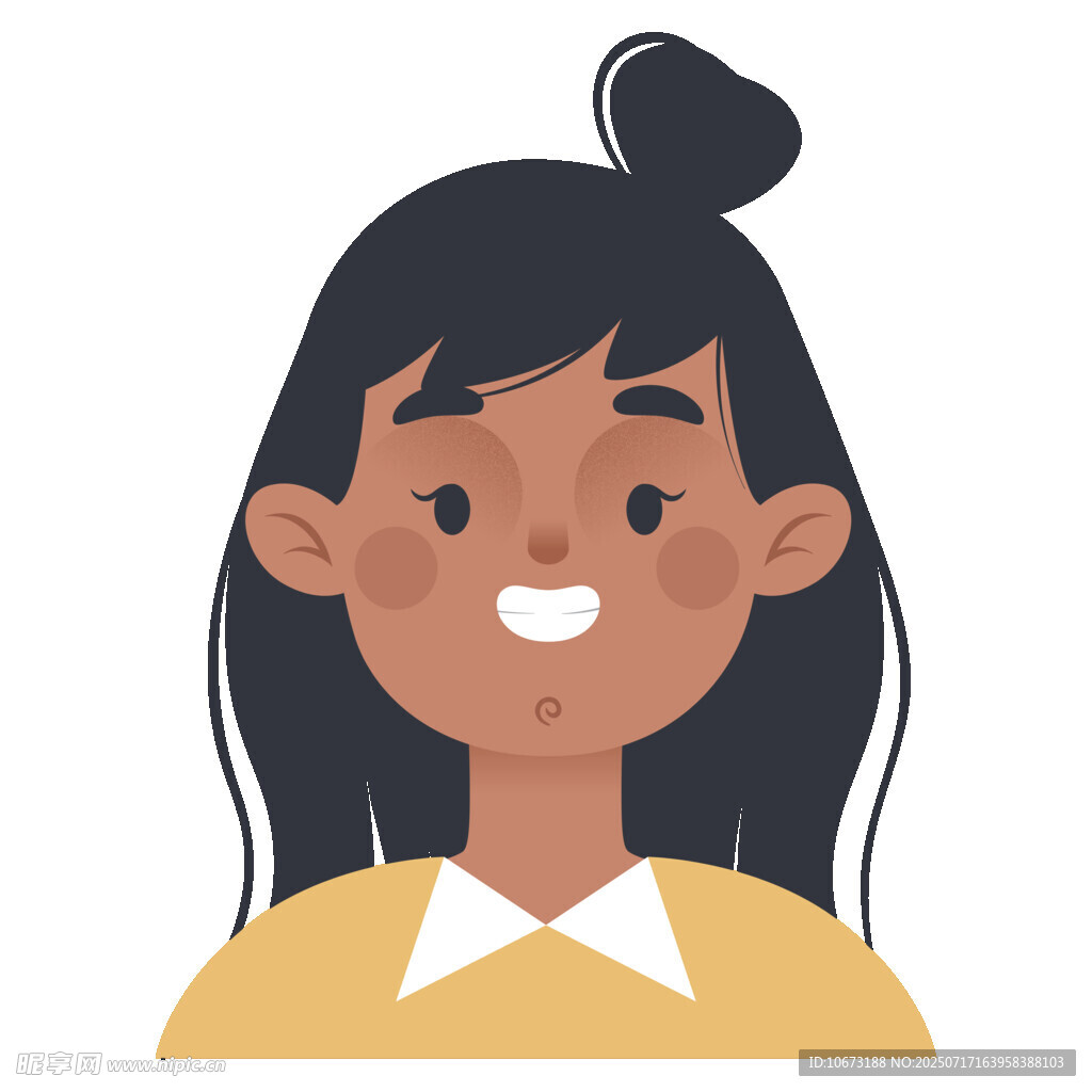 微笑的黄衣女孩头像