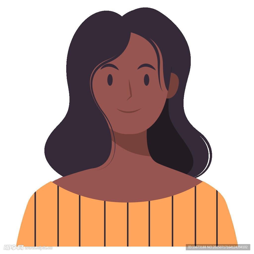 穿条纹上衣的女性头像