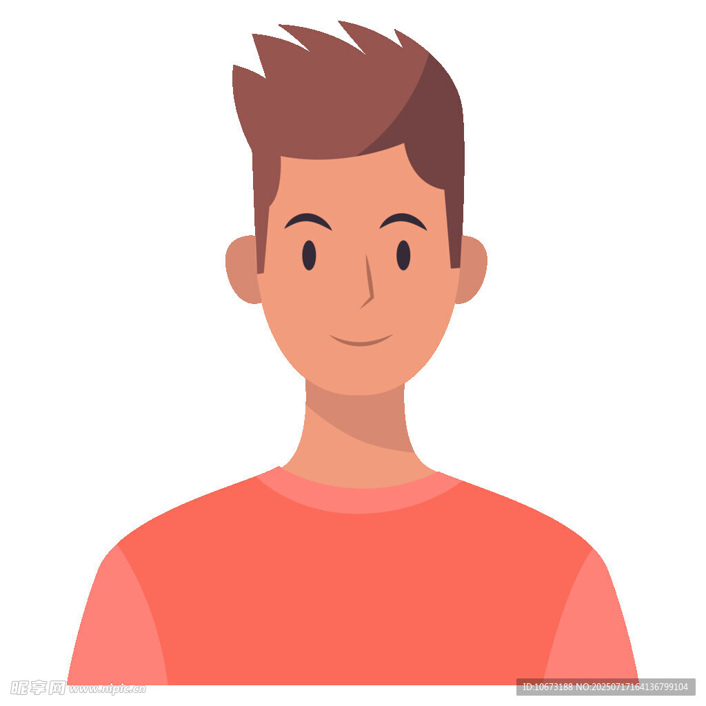 穿红衣的微笑男性头像