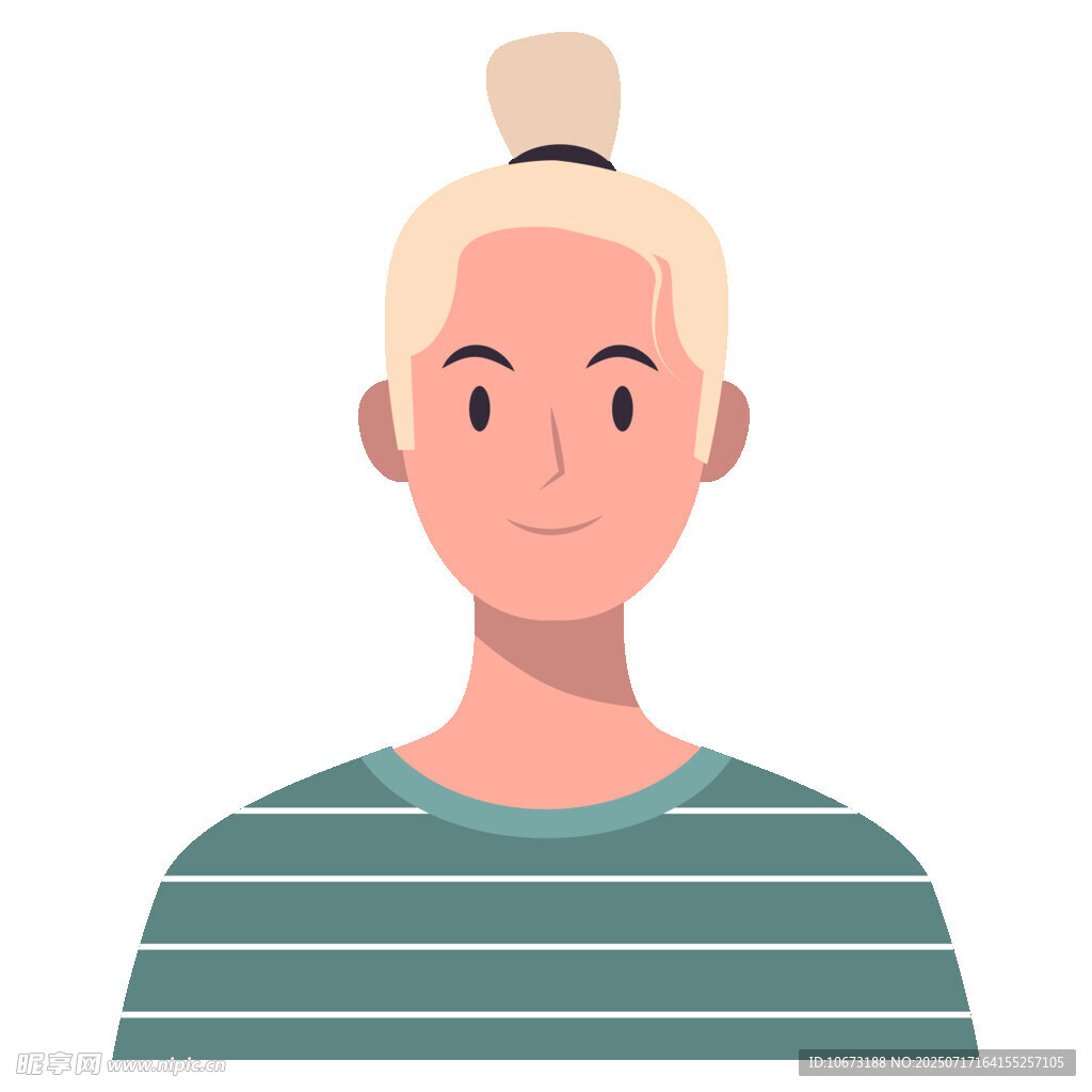 扎丸子头的条纹上衣女孩