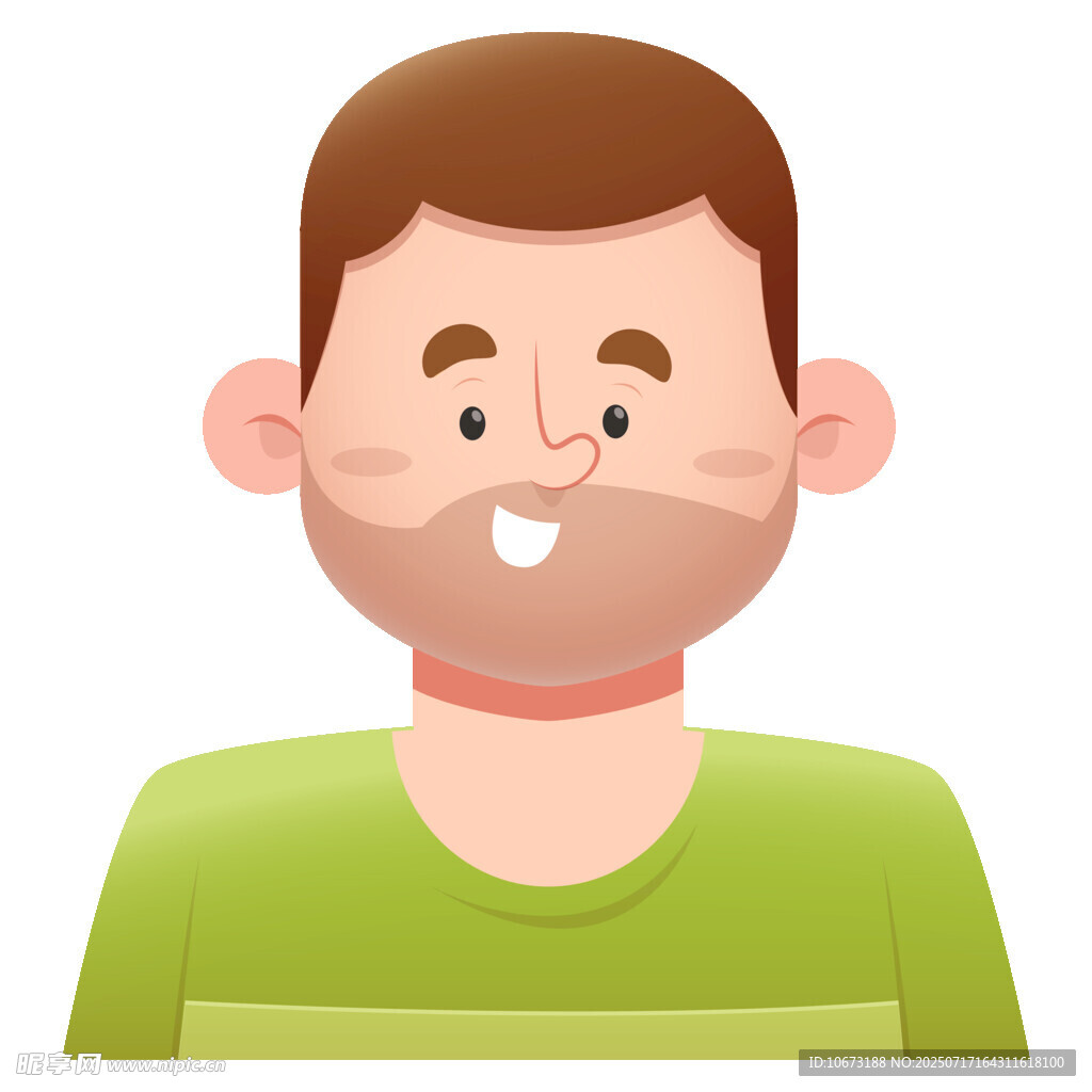 微笑男士头像插画