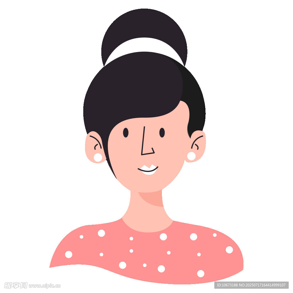 微笑的波点上衣女孩