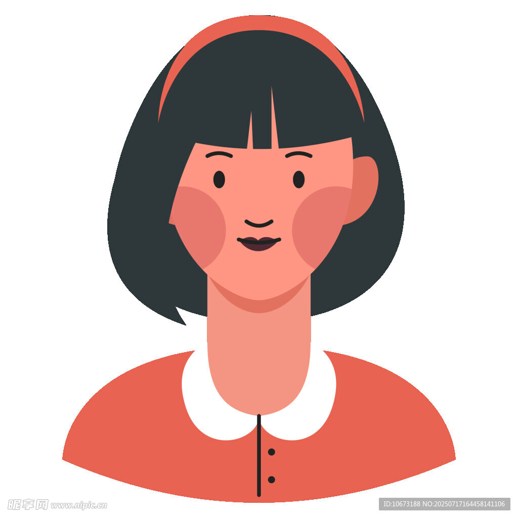 微笑红衣女孩头像