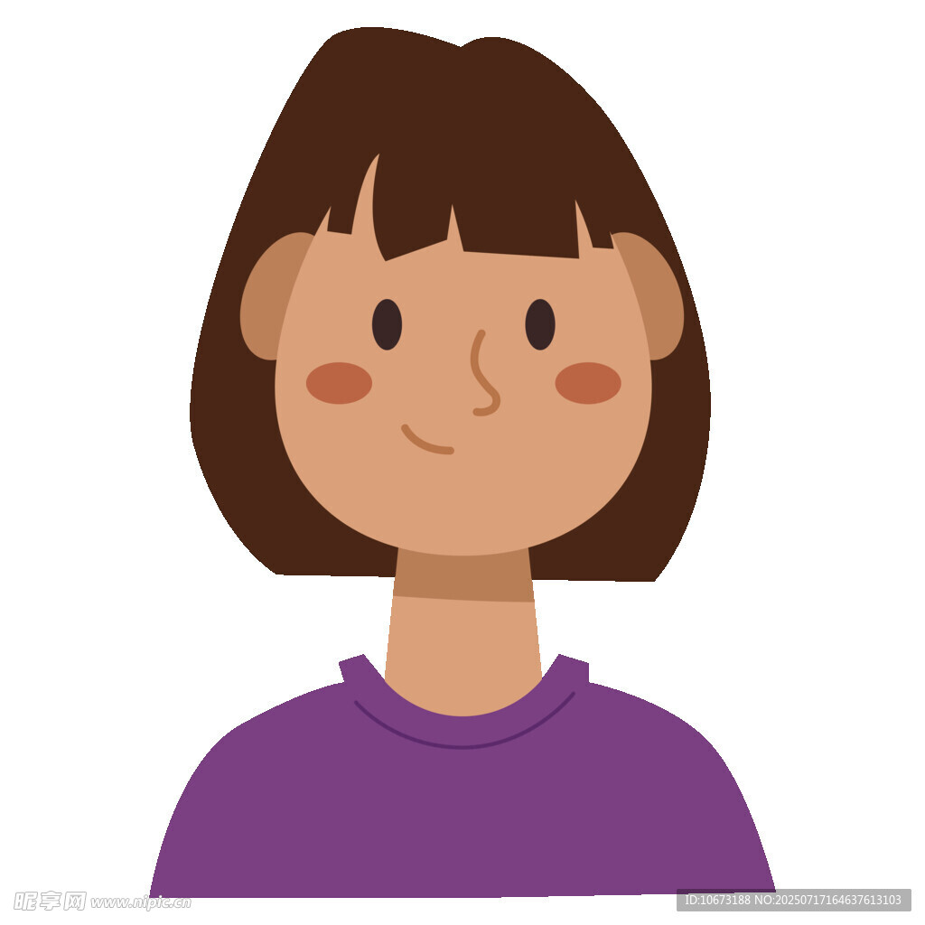 微笑紫衣短发女孩