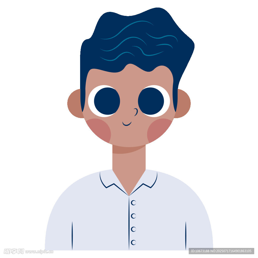 戴墨镜的卡通男孩形象