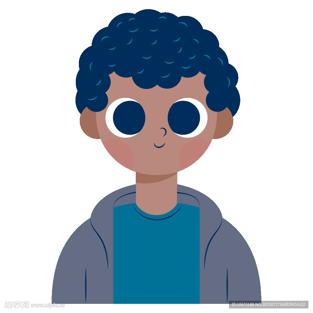 戴圆眼镜的卷发少年