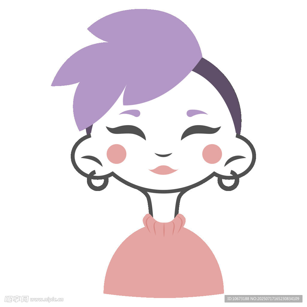 俏皮短发女孩头像