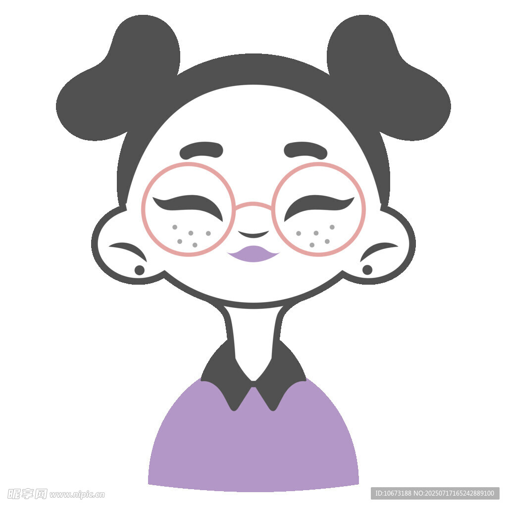 可爱双丸子头女孩头像