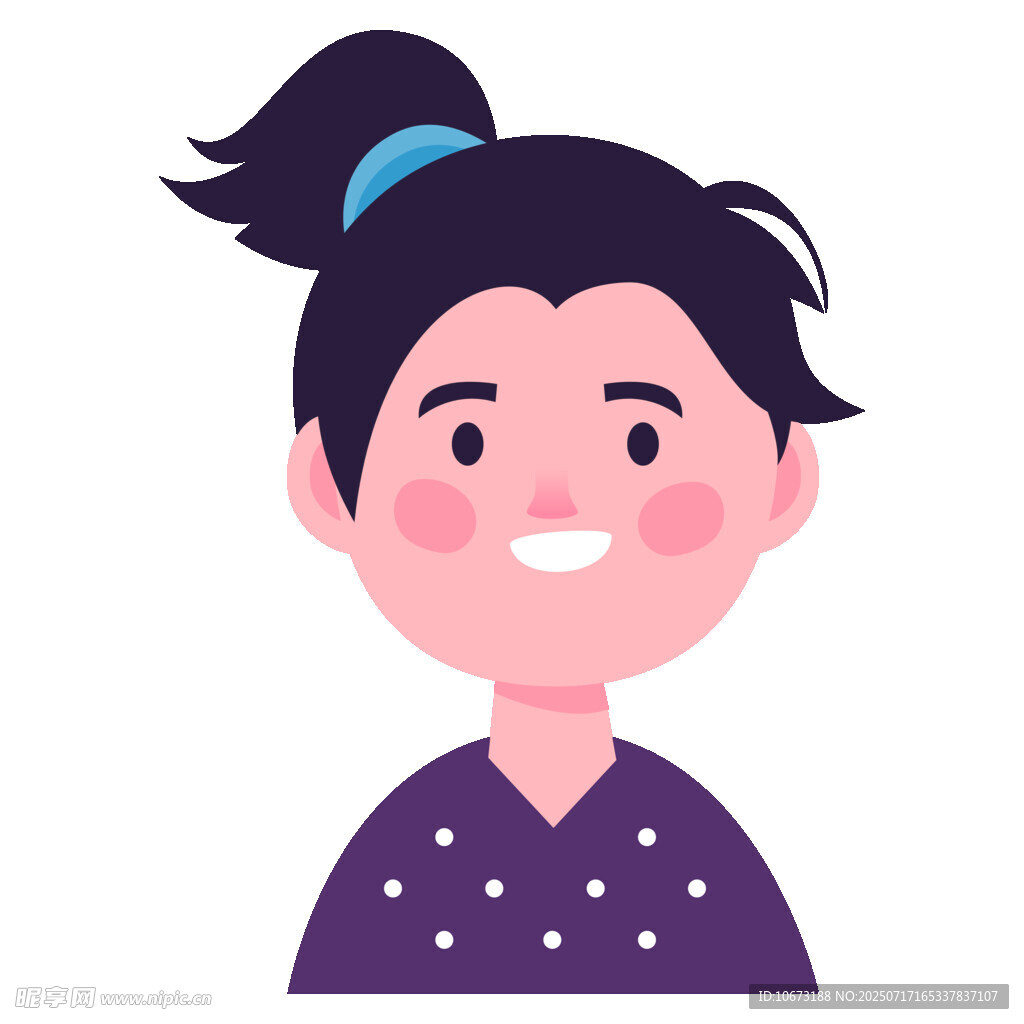 扎马尾的可爱女孩