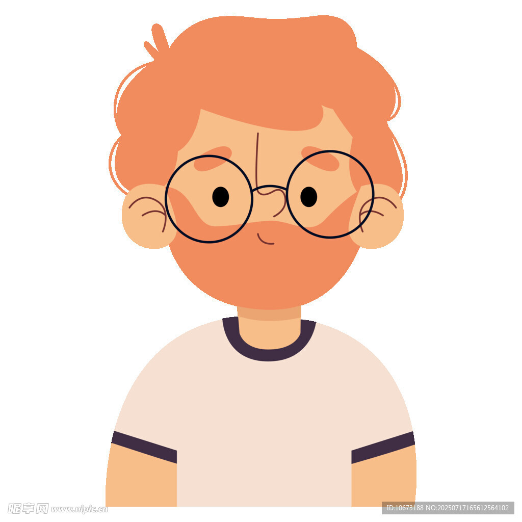 戴眼镜的红发卡通男子