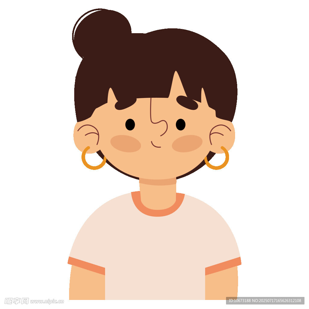 扎丸子头的可爱女孩