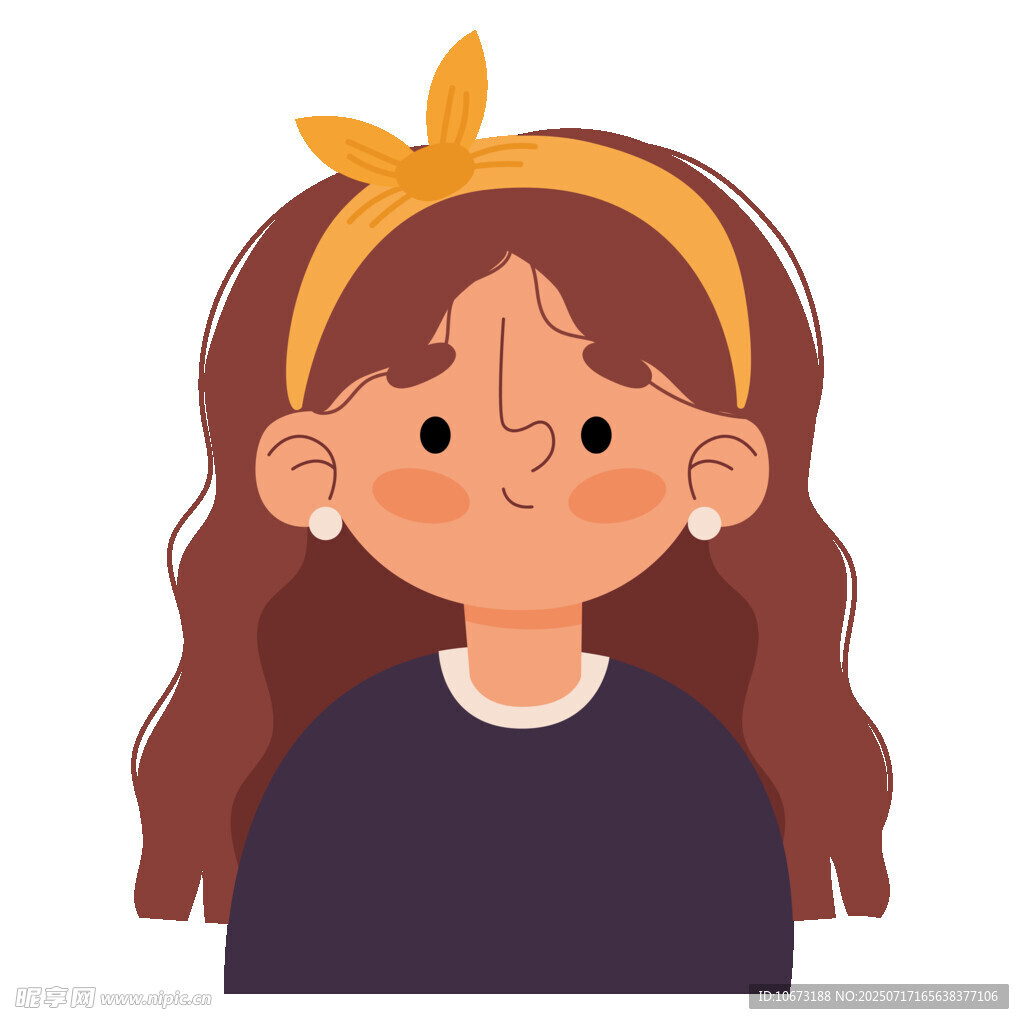 戴发箍的可爱女孩