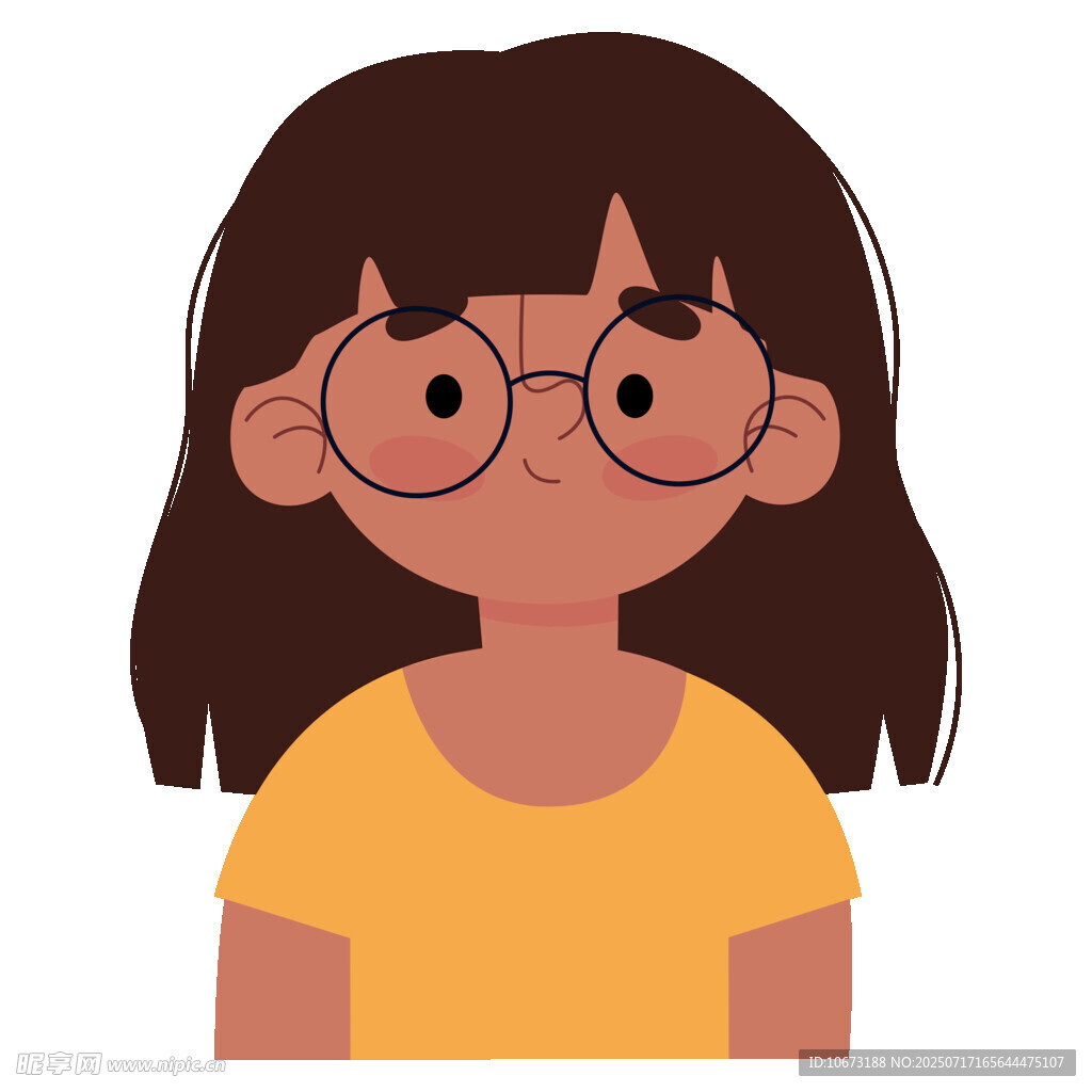 戴眼镜的黄衣女孩
