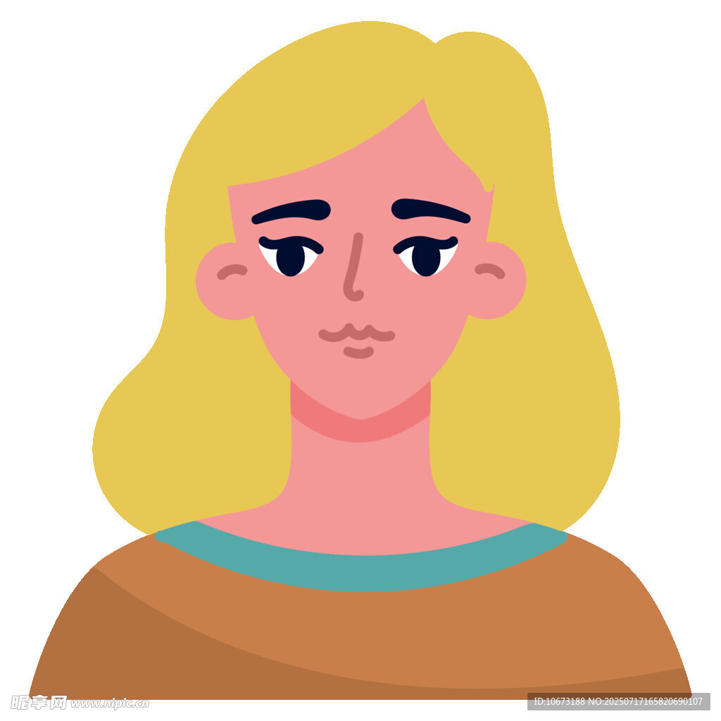 金发女子头像插画