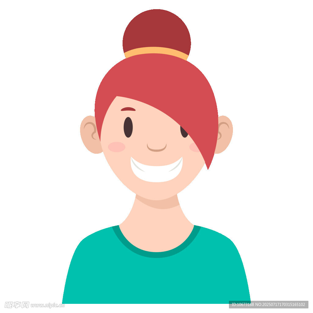 红发微笑女孩头像