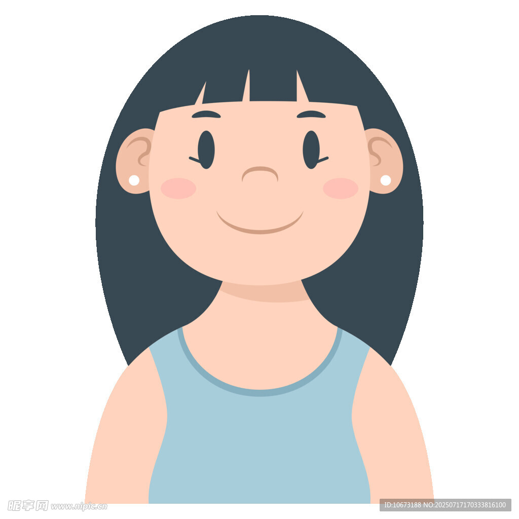 微笑的蓝衣女孩