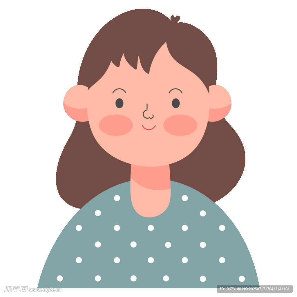 可爱波点上衣女孩头像