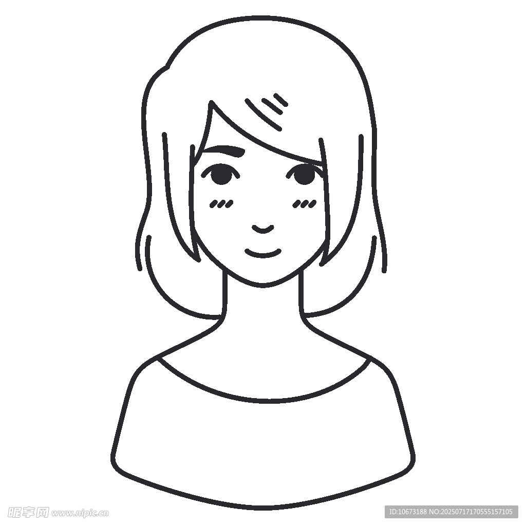 简约线条女性头像
