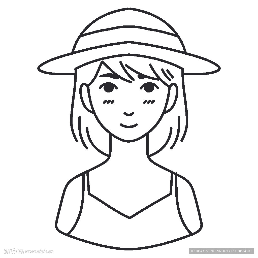戴帽女性头像