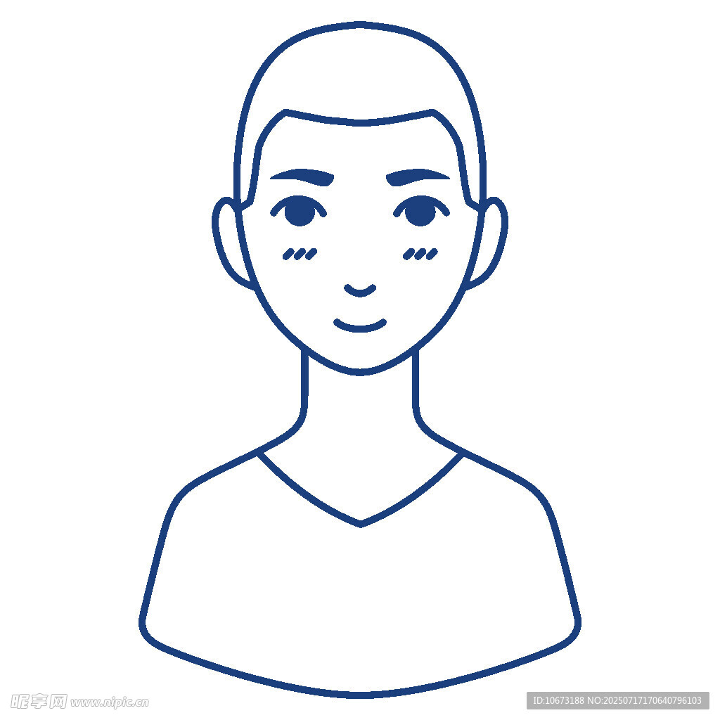 简约线条男性头像