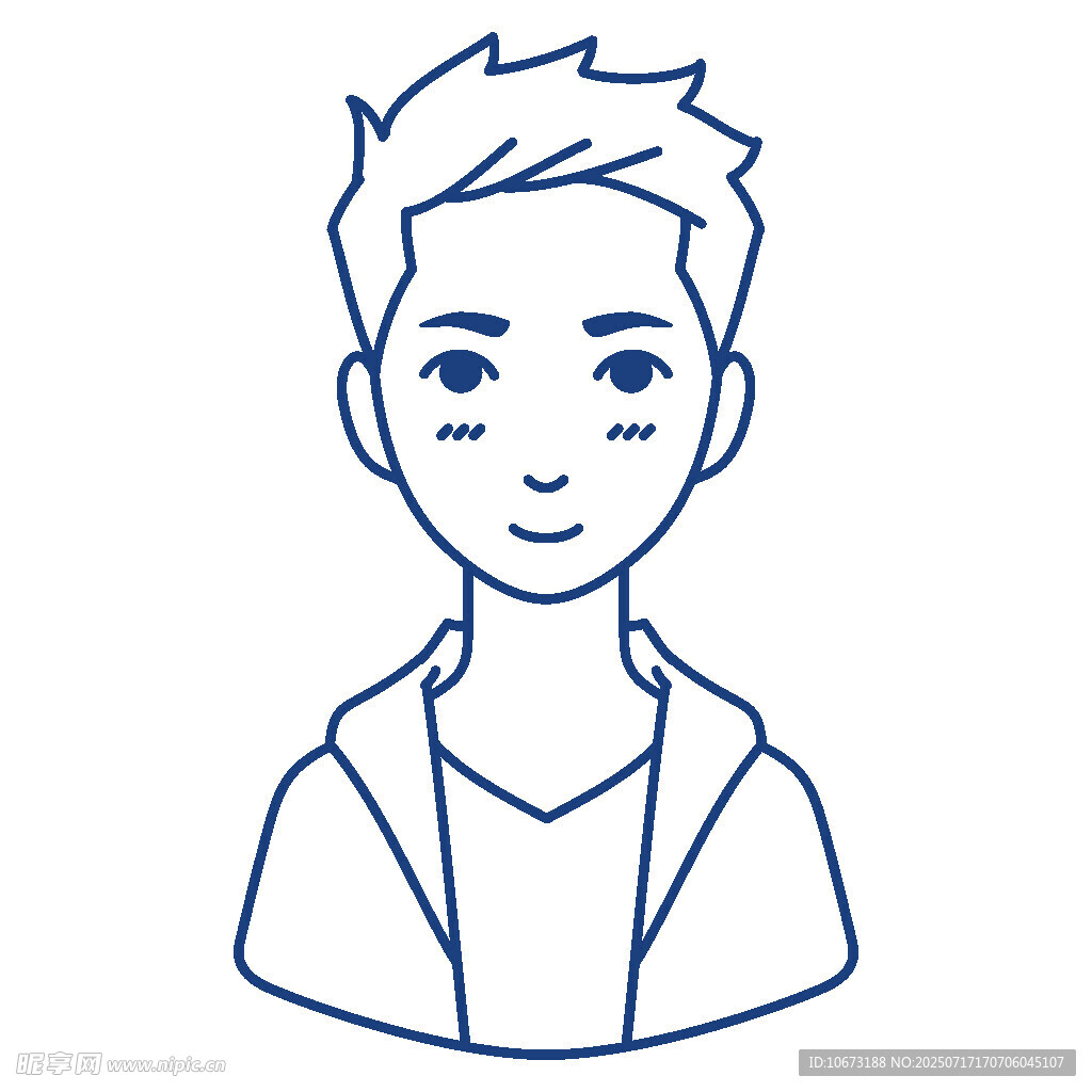 简约线条风男性头像